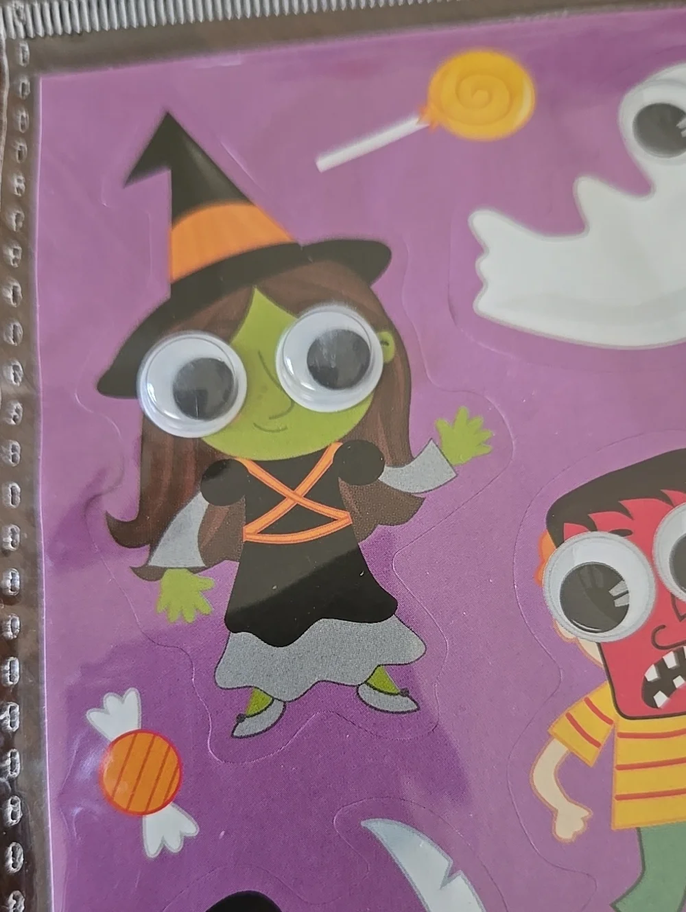 Halloween Stickers Sheet Purple Halloween Characters Google Eyes 3d Y2k Kids